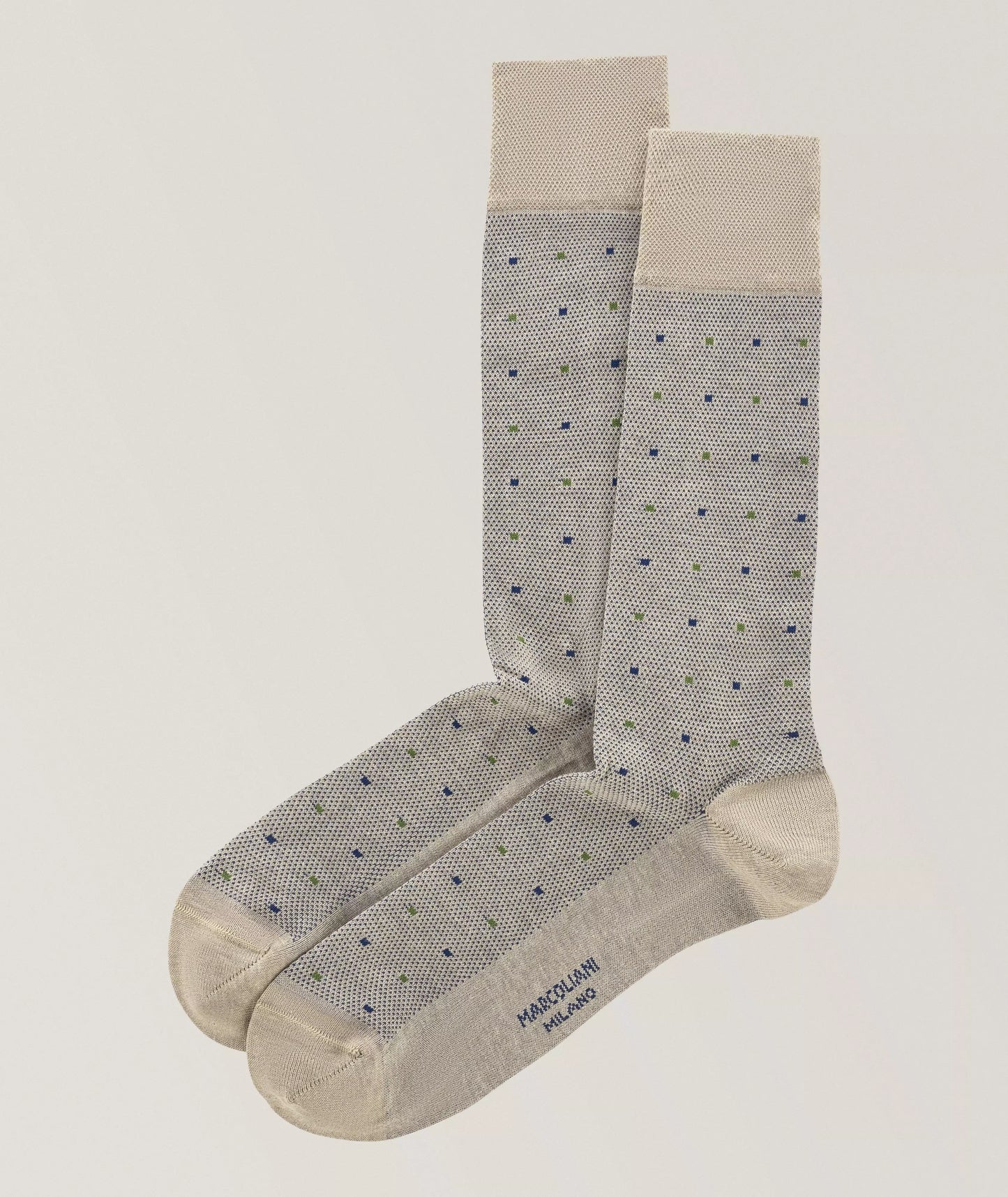 Marcoliani | Chaussettes coton-mélange pima pois contemporaines - Brun clair