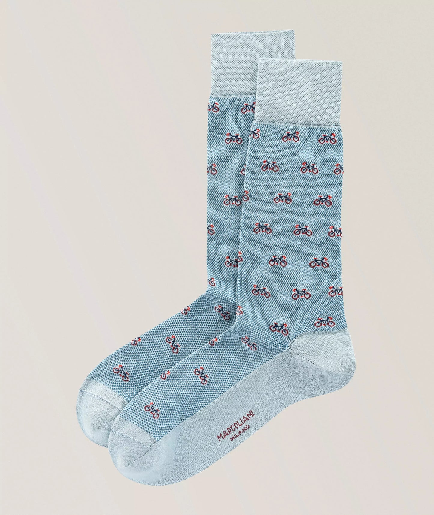 Marcoliani | Chaussettes coton-mélange pima mini vélo - Bleu clair