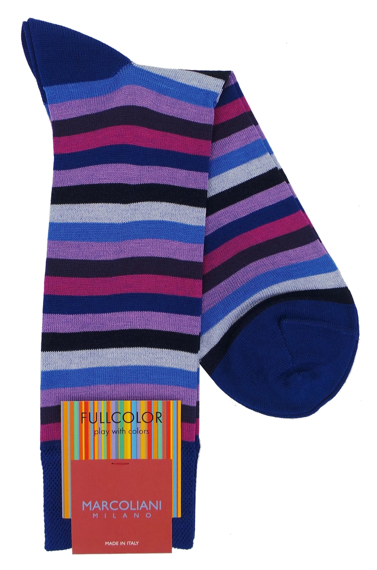 Marcoliani - Chaussettes colorées à rayures  - Fuschia
