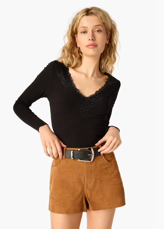 Cami NYC | Short ''Travi''s en daim - Cognac