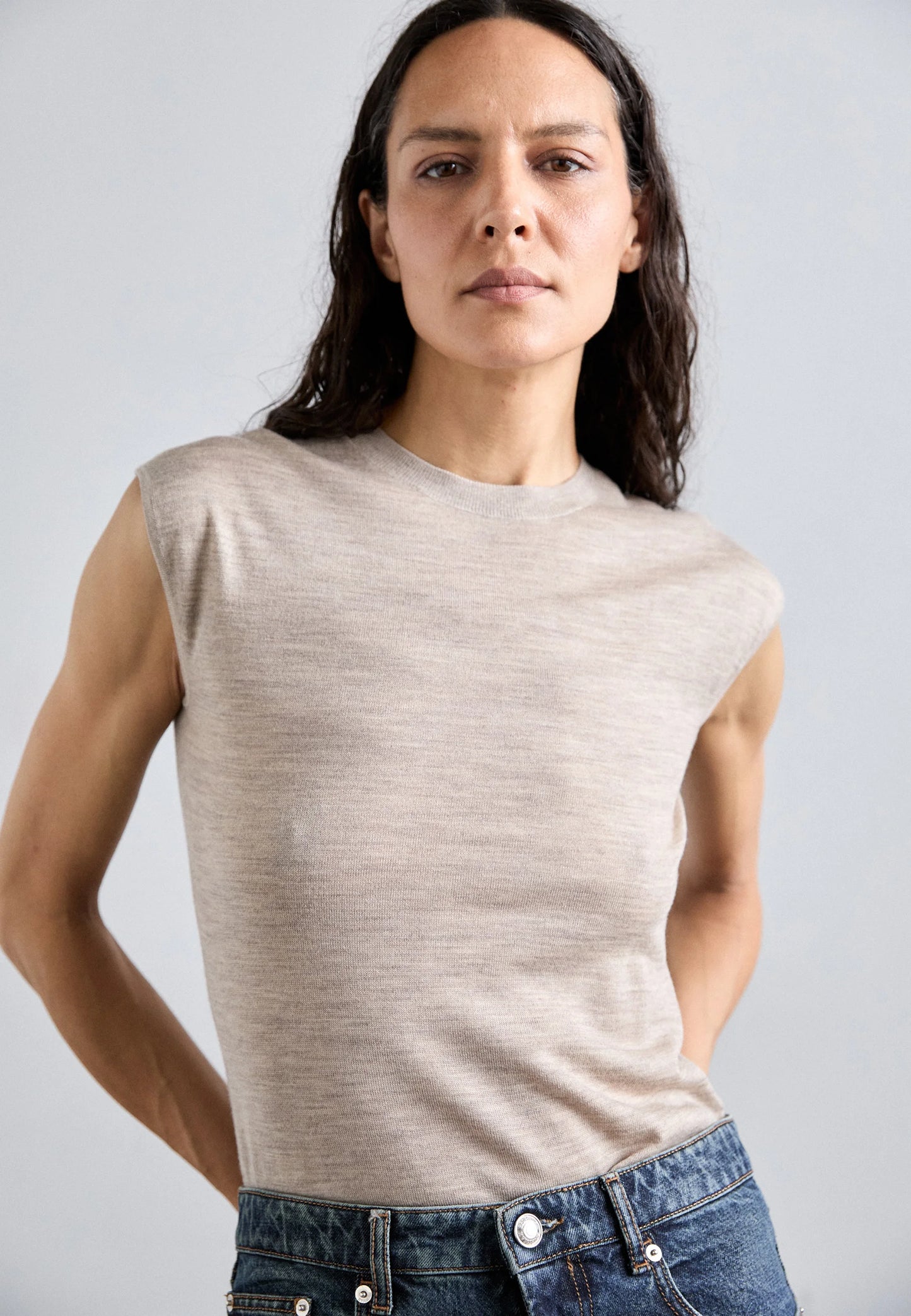 Tiger of Sweden | Haut sans manches en mérinos ''Mariso'' - Beige