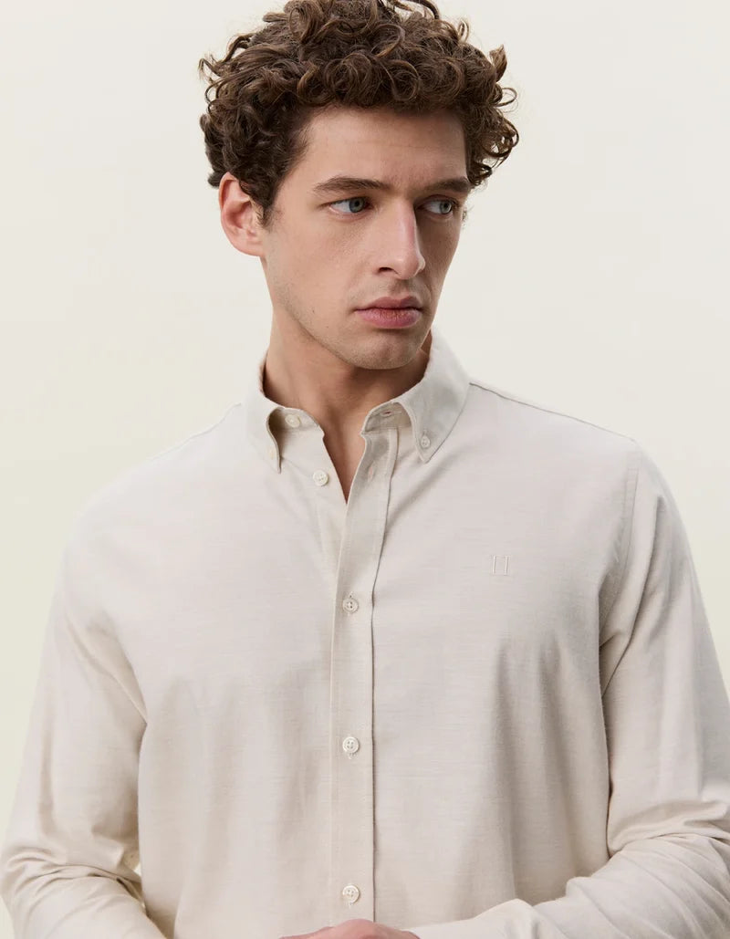 Les deux | Chemise en coton "Flannel douce" - Gris huître