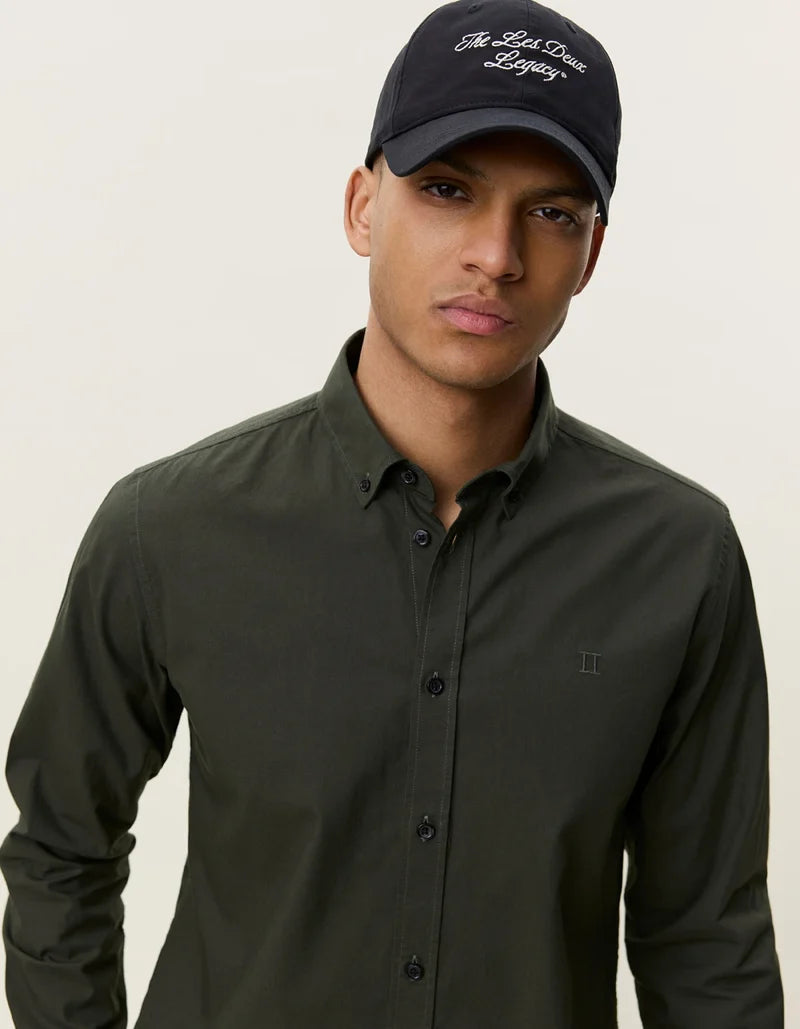 Les deux | Chemise en coton "Oxford" - Vert résine