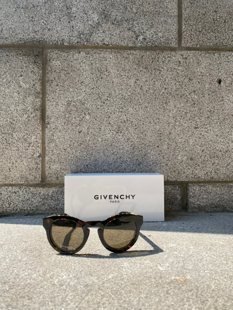 Givenchy | Lunettes de soleil cloutées arrondies- Brun foncé/argent
