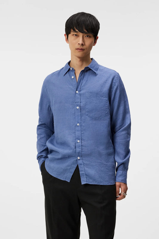 J.Lindeberg | La chemise en lin ''Reg Clean'' - Bleu