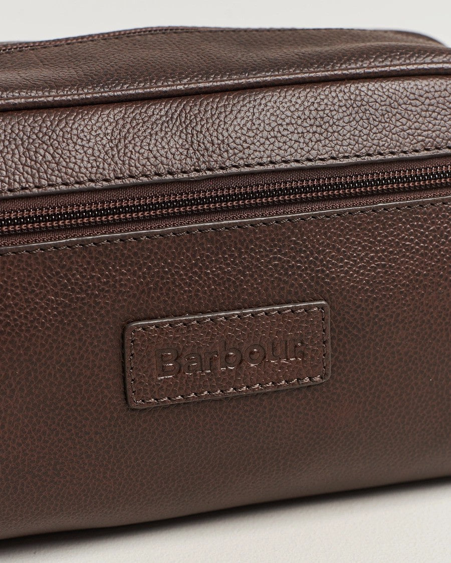 Barbour | Le sac de toilette en cuir - Marron foncé