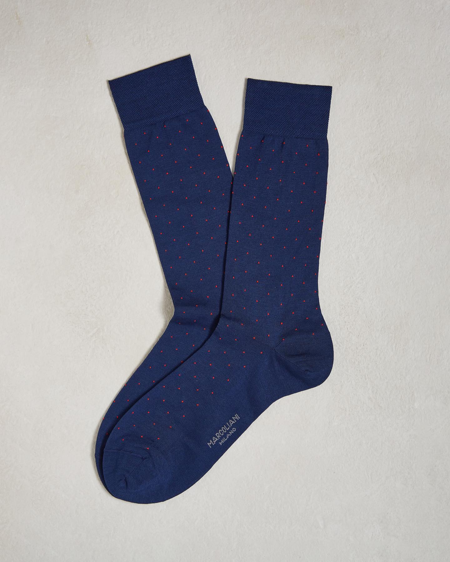 Marcoliani | Chaussettes à motifs de pois en coton Pima - Bleu