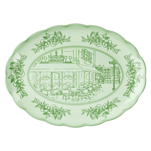GRAND PLAT DE SERVICE OVALE "JOSEPHINE" - Vert