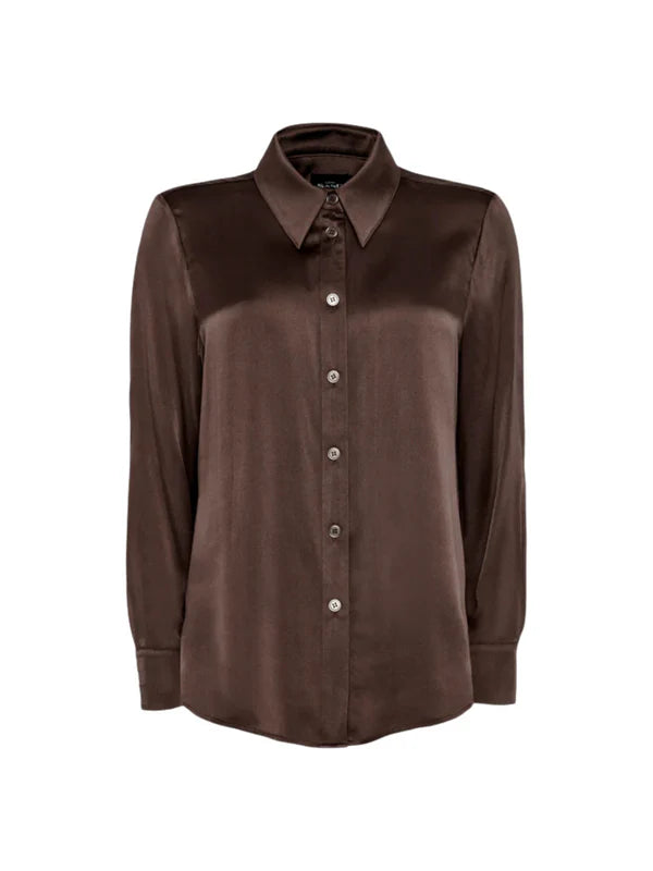 SAND Copenhagen | Chemise en soie "LATIA" - Brun foncé