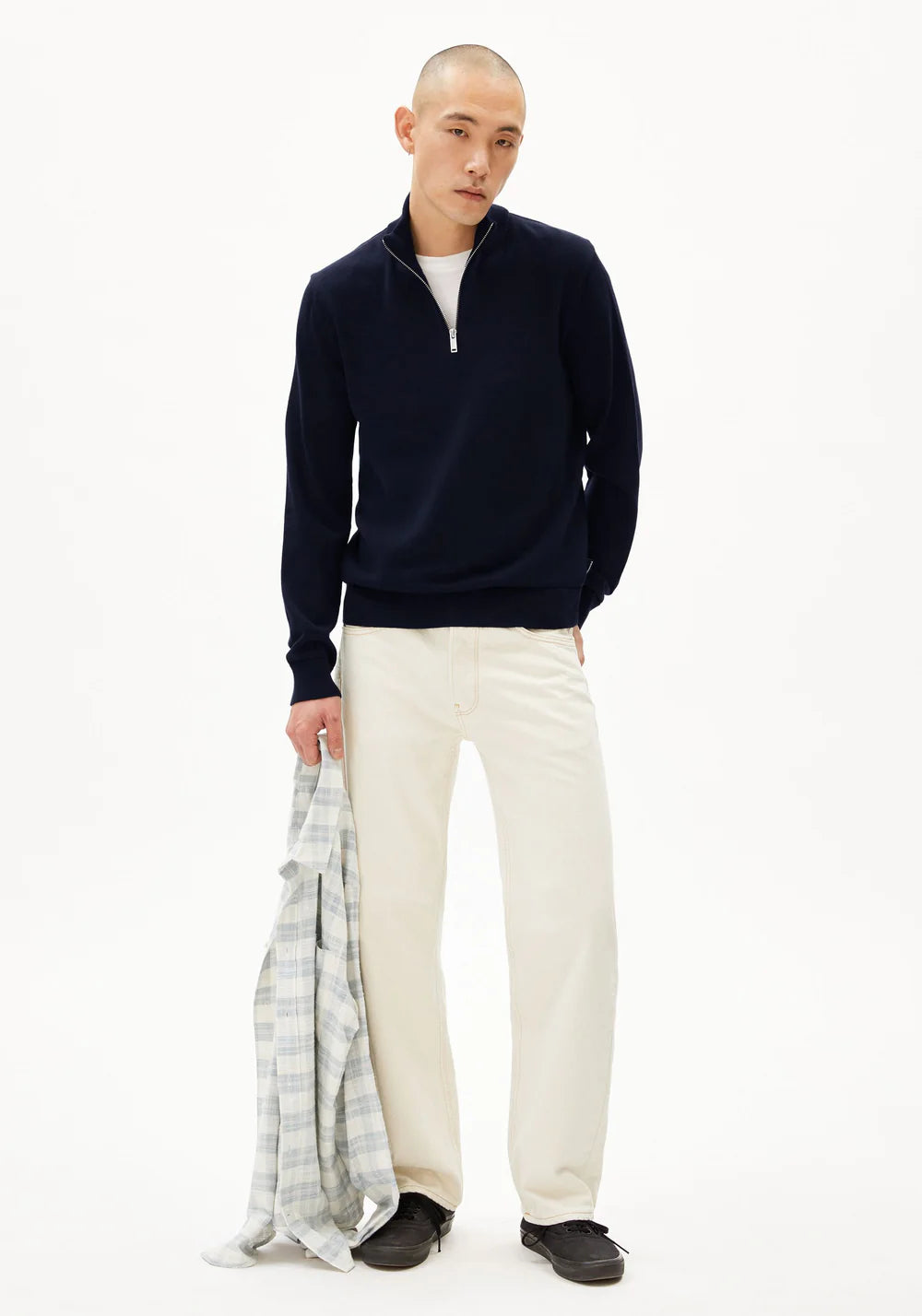 ARMEDANGELS | Pull camioneur "FAABES" - Bleu nuit