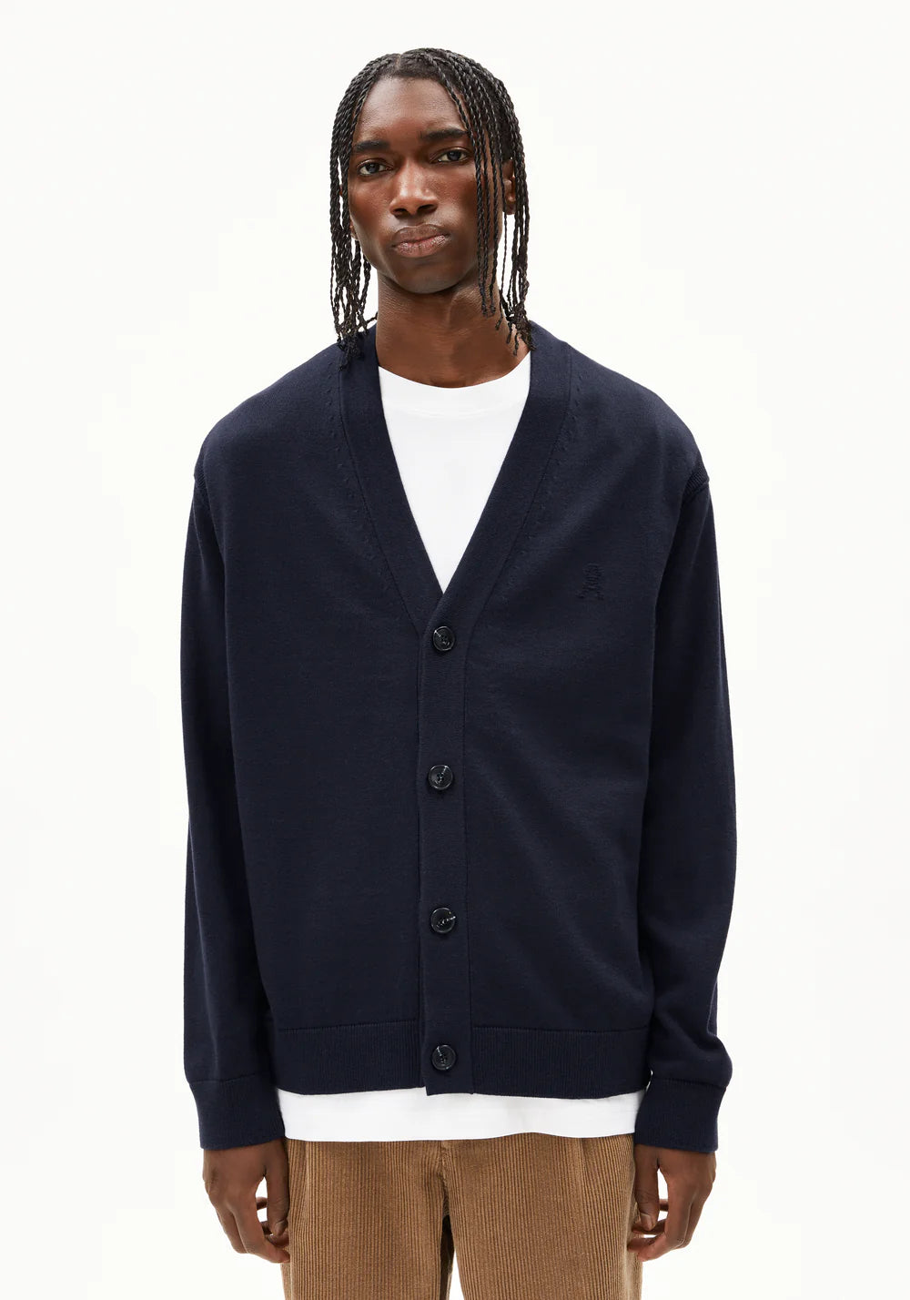 Armedangels | Cardigan ''AANATOL'' en mélange de laine biologique  - Marine