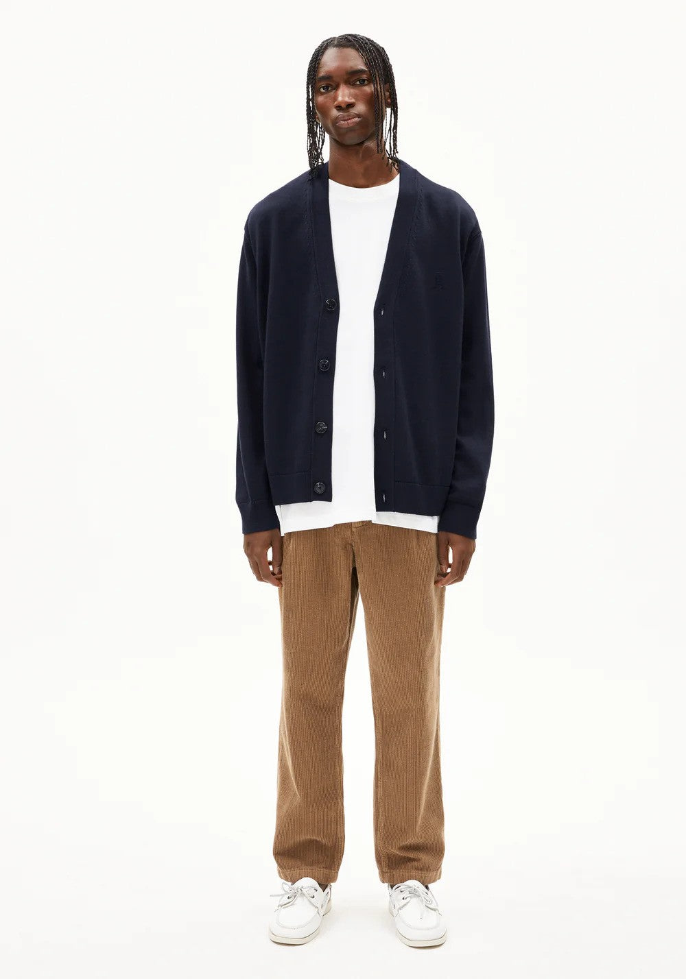 Armedangels | Cardigan ''AANATOL'' en mélange de laine biologique  - Marine