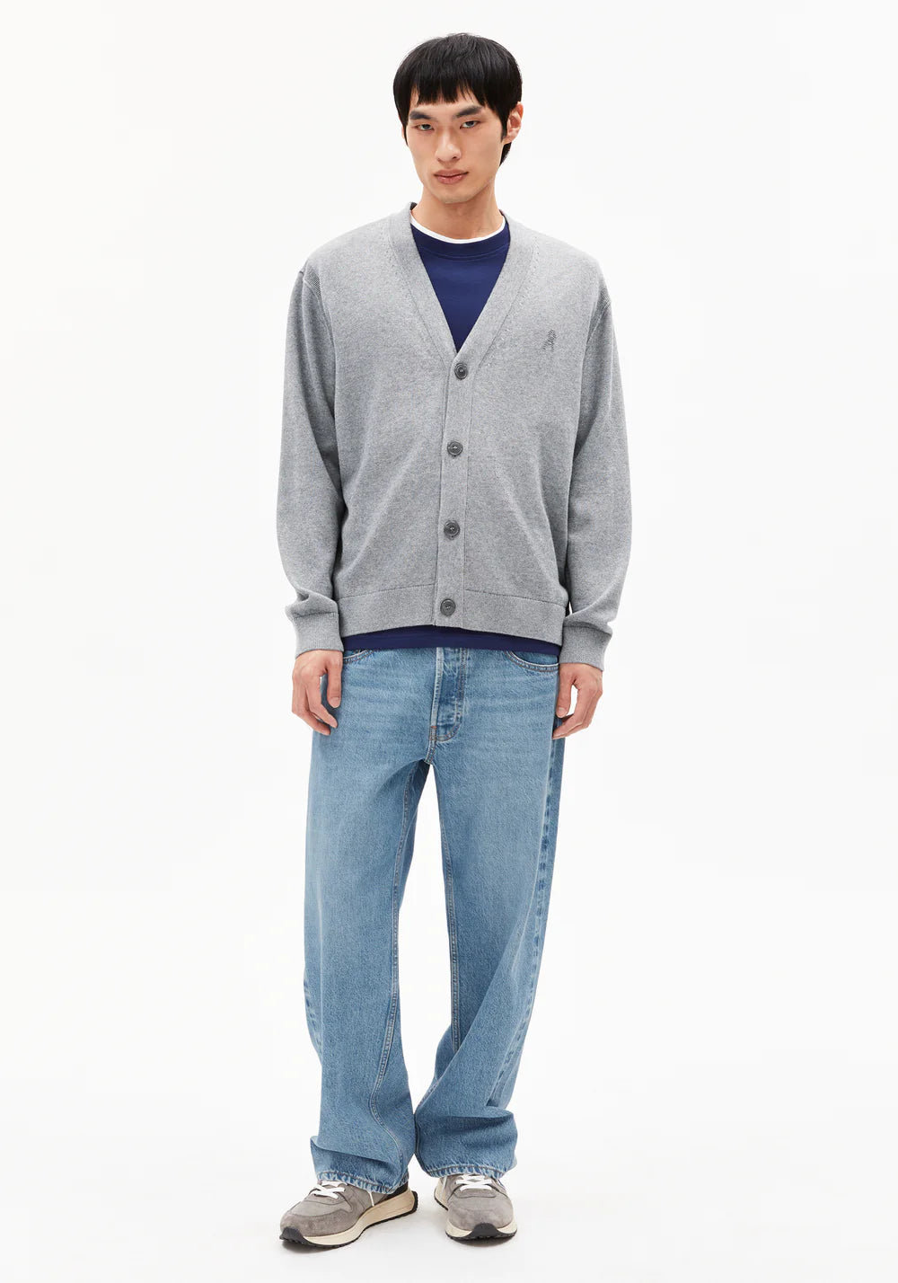 Armedangels | Cardigan ''AANATOL'' en mélange de laine biologique  - Gris