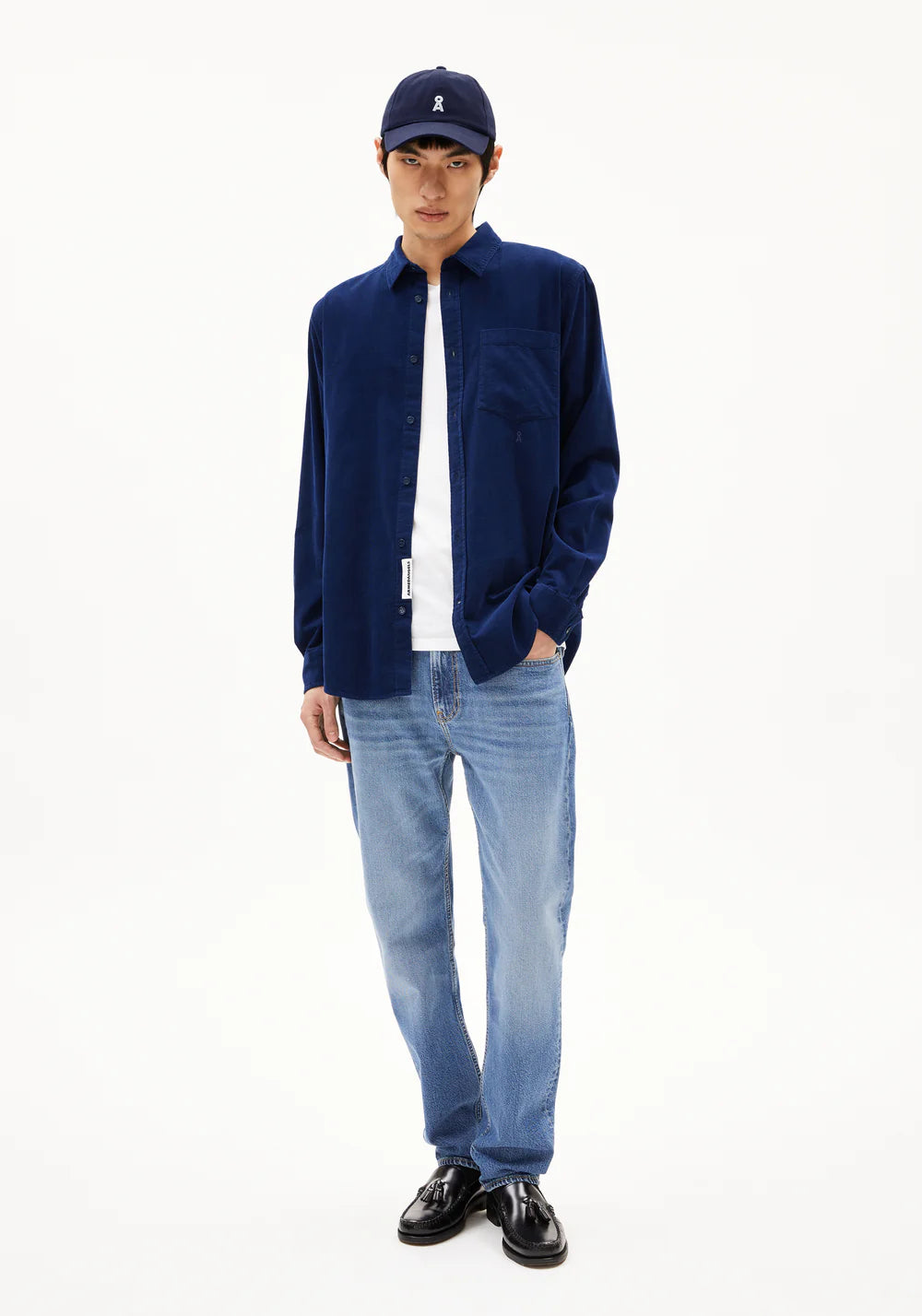 Armedangels | La chemise en velours côtelé "SAAMY" - Bleu marine