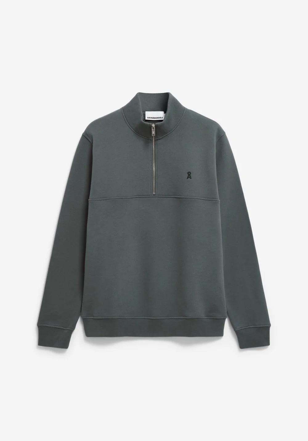 Armedangels |  Le sweat-shirt à demi-zip « WAARLO FLEECE »  -Gris/vert