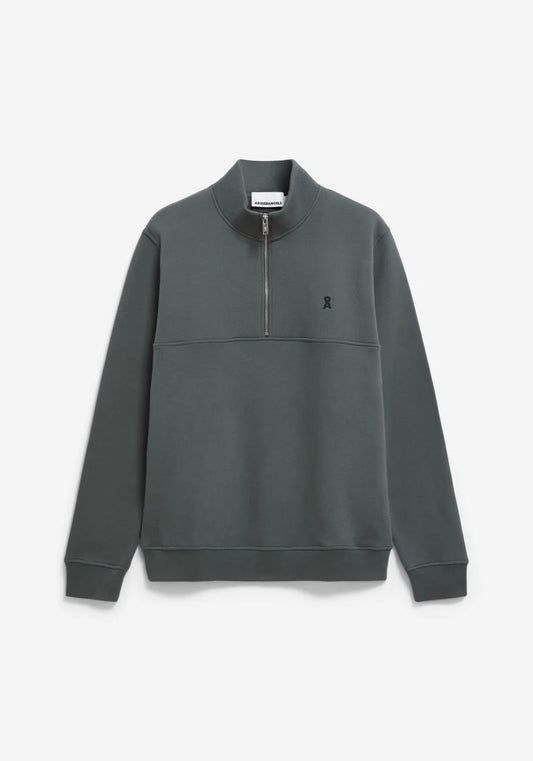 Armedangels |  Le sweat-shirt à demi-zip « WAARLO FLEECE »  -Gris/vert