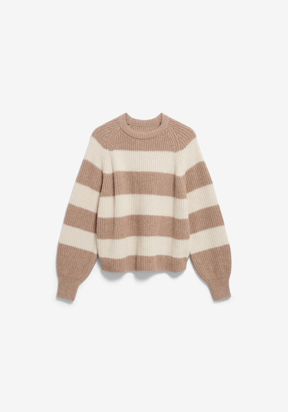 Armedangel | Pull "KAAGI STRIPE" - Beige/Blanc