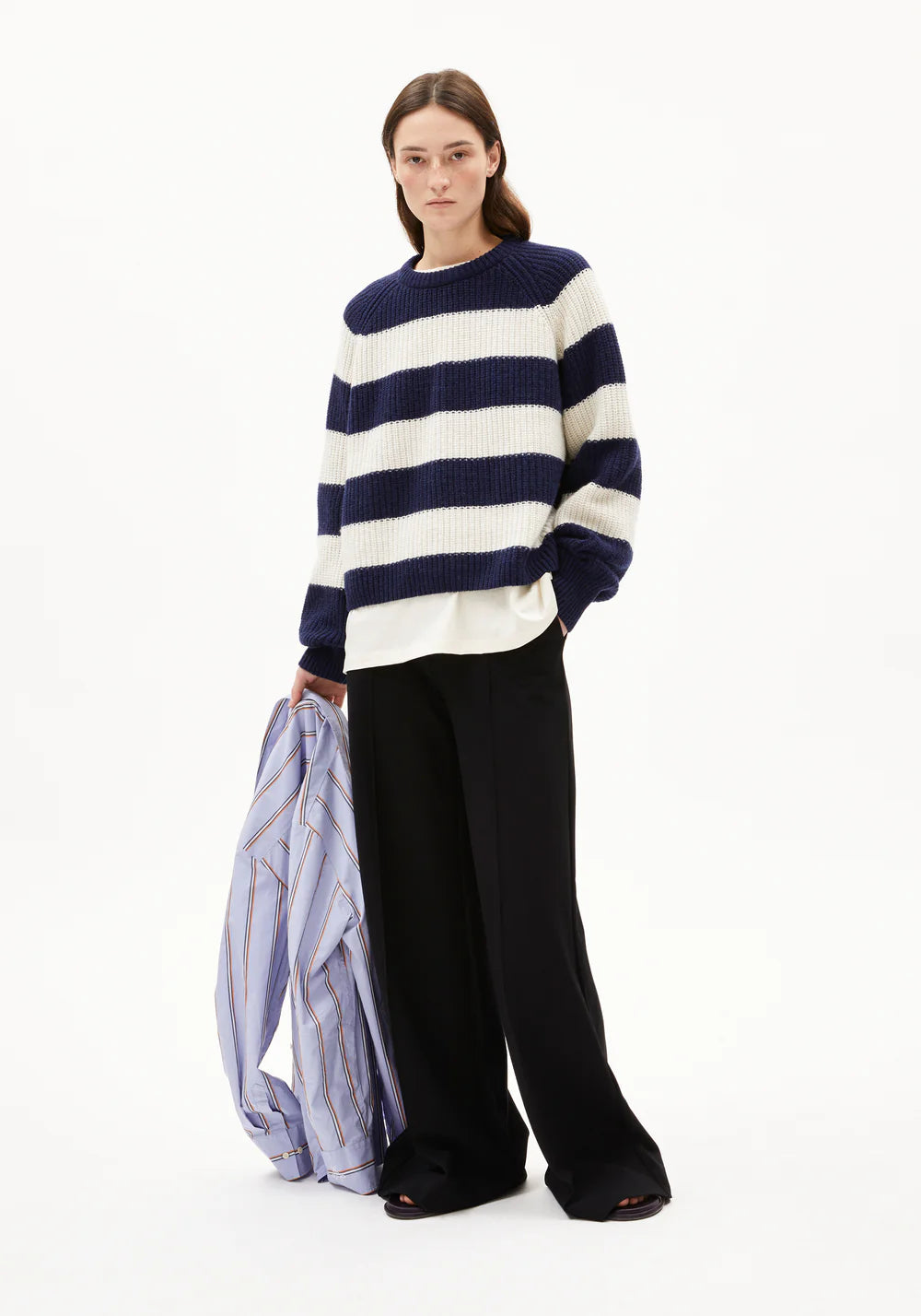 Armedangel | Pull "KAAGI STRIPE" - Marine/Blanc
