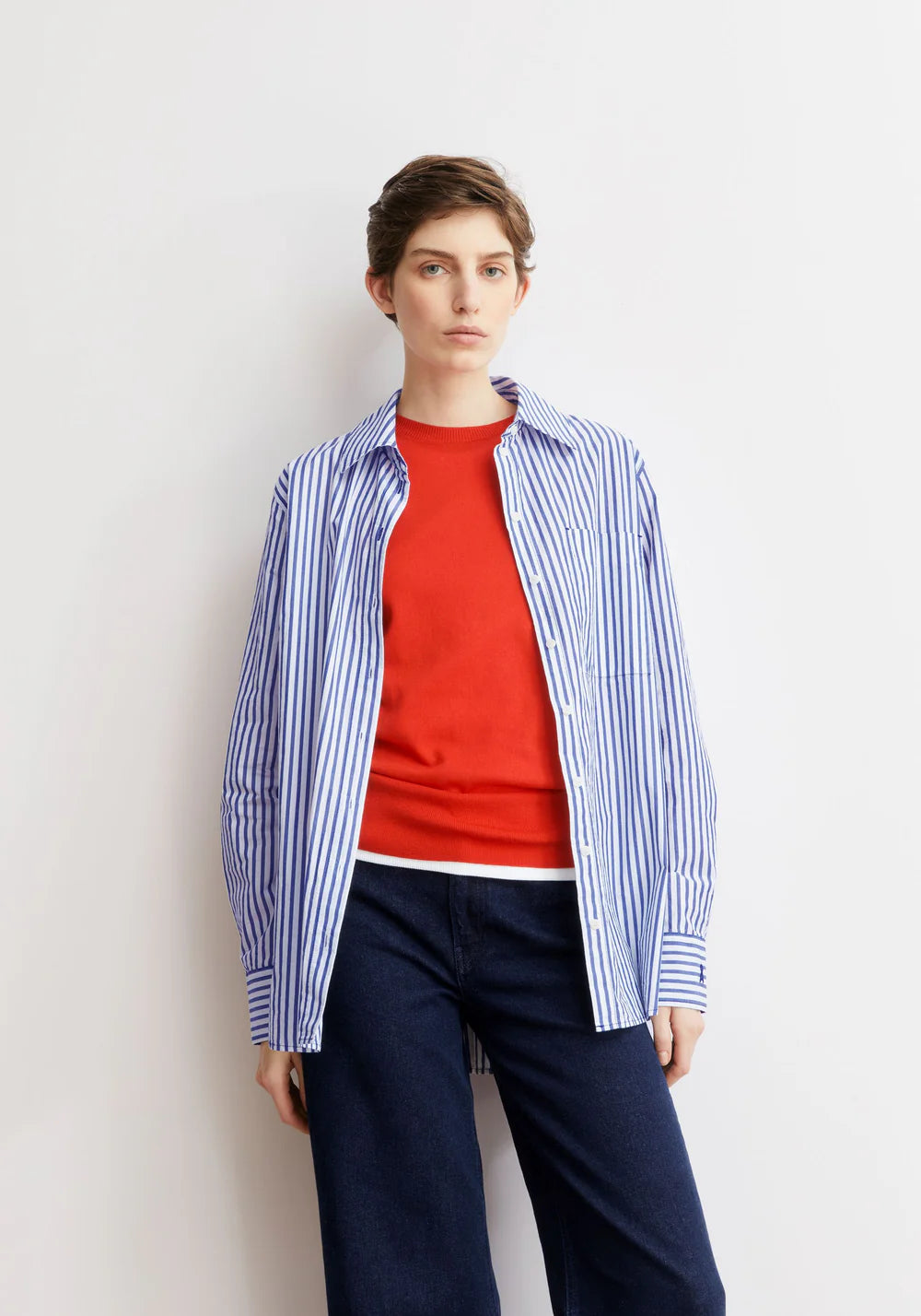 Armedangels | Chemise 'Stripe Loose' | Bleu/Blanc