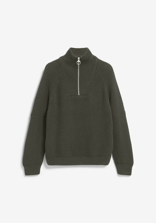 Armedangels | Le pull demi-zip "Kaalves" - Vert Forêt