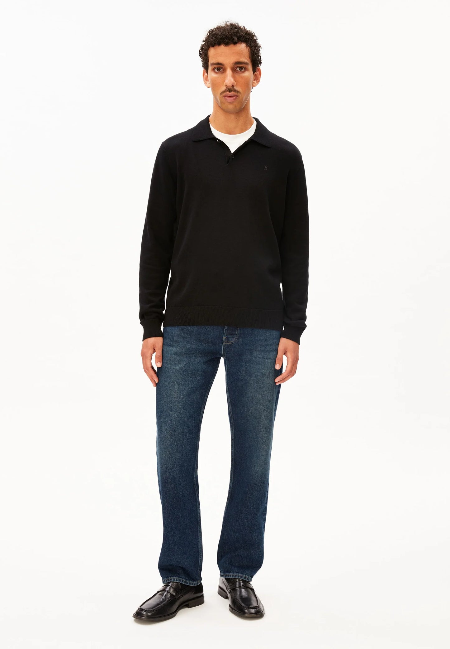 ARMEDANGELS | Polo manche longue - Noir