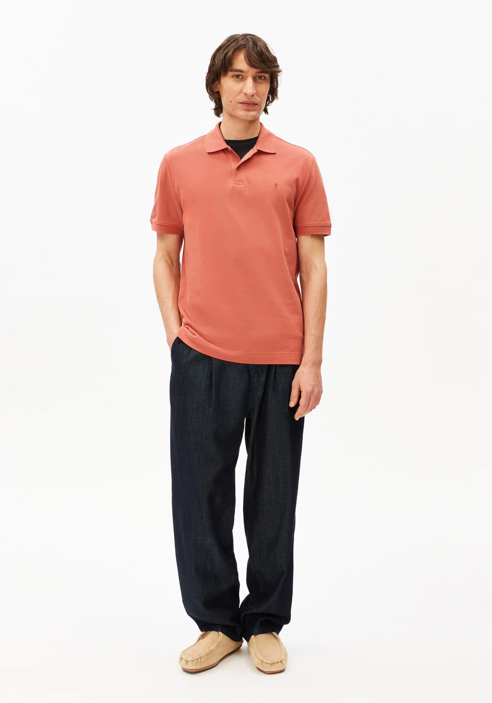 ARMEDANGELS | Polo "MAARIO" - Rouge délavé