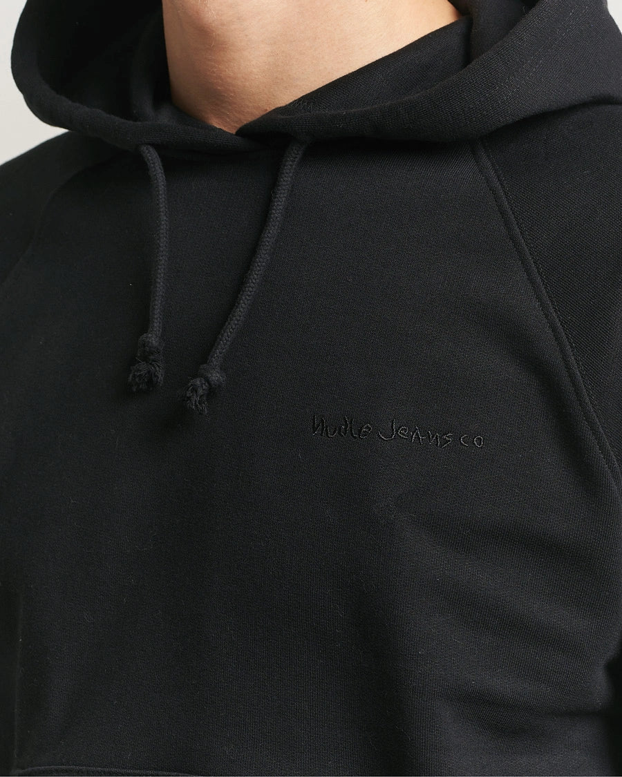 Nudie Jeans | Sweat à capuche ''Gunde Logo'' - Noir