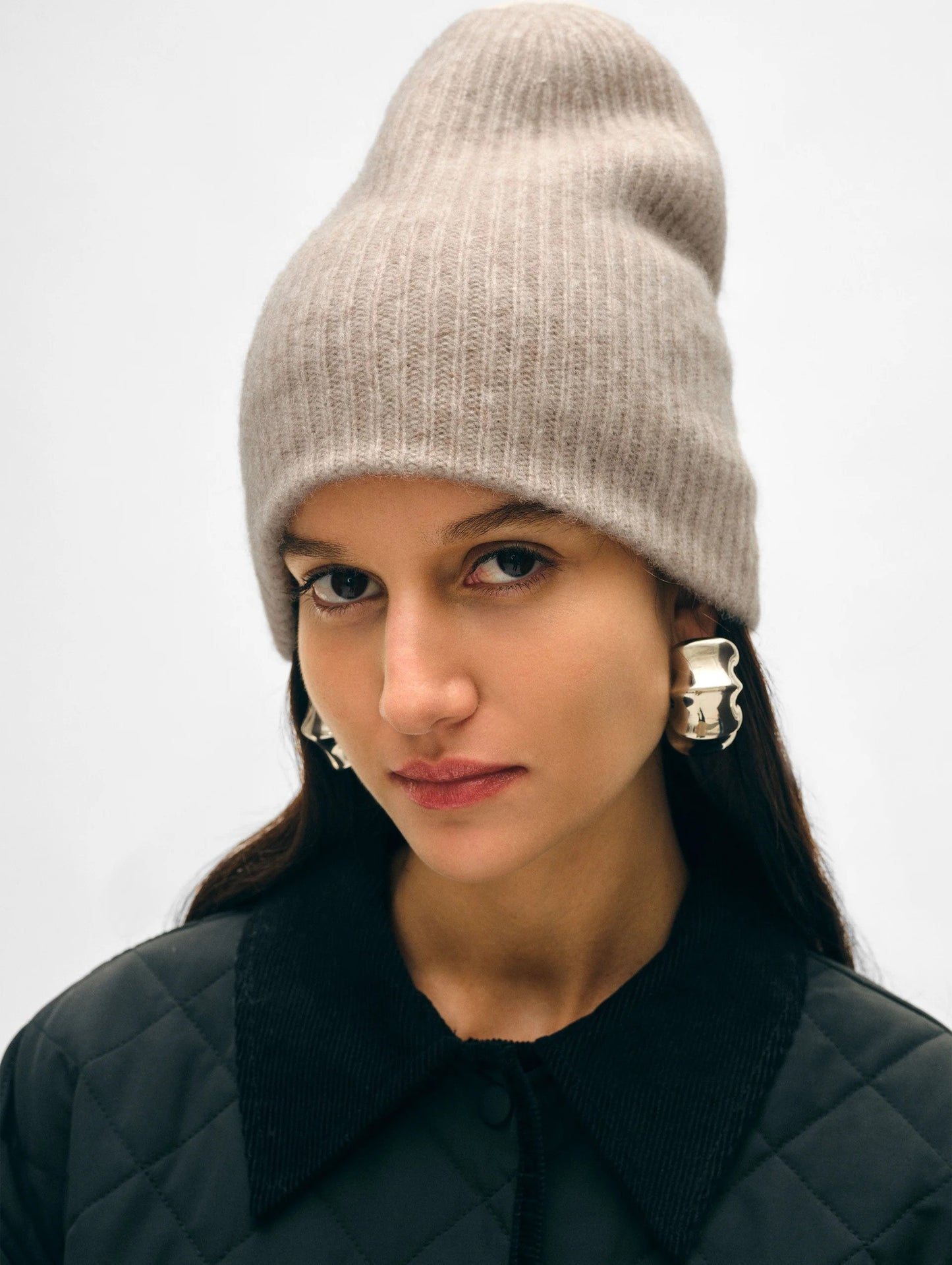 White + Warren | Bonnet en cachemire côtelé - Taupe