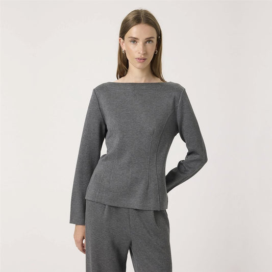 SOAKED IN LUXURY | Le pull à encolure bateau ''Marigold'' - Gris