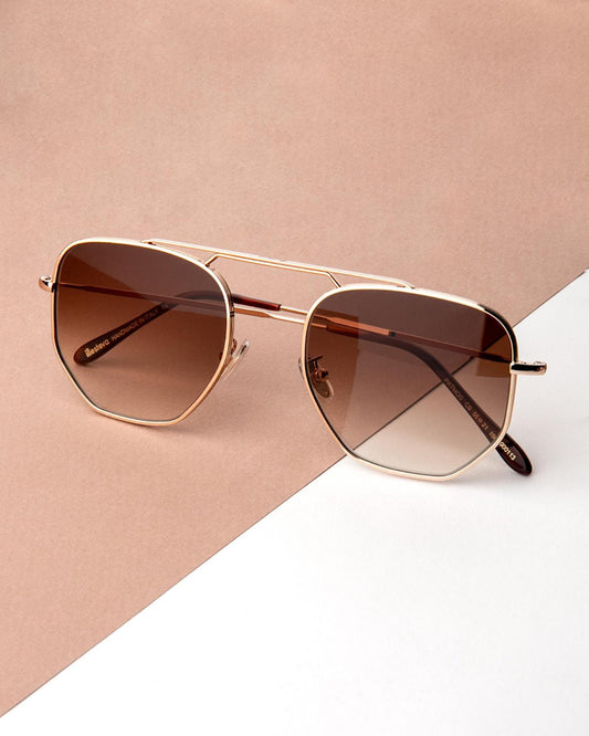 ILLESTEVA - LUNETTE DE SOLEIL "PATMOS" OR ROSE/ MARRON