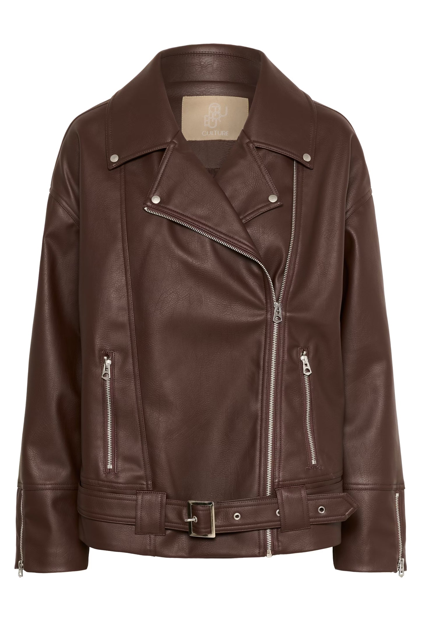 Culture | Veste biker en simili cuir CUmimbo - Marron