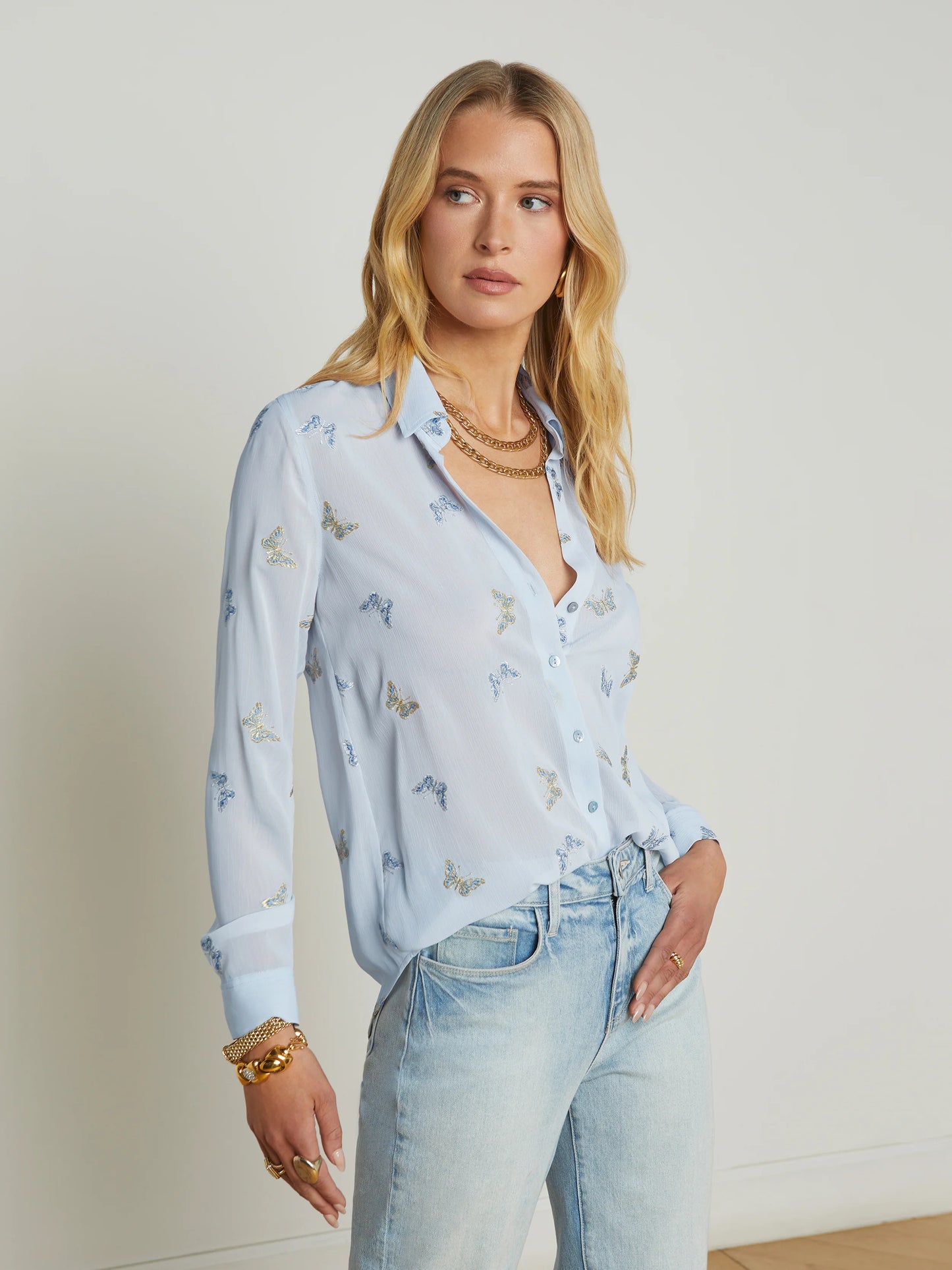 L'AGENCE | Blouse "LAURENT" - Bleu