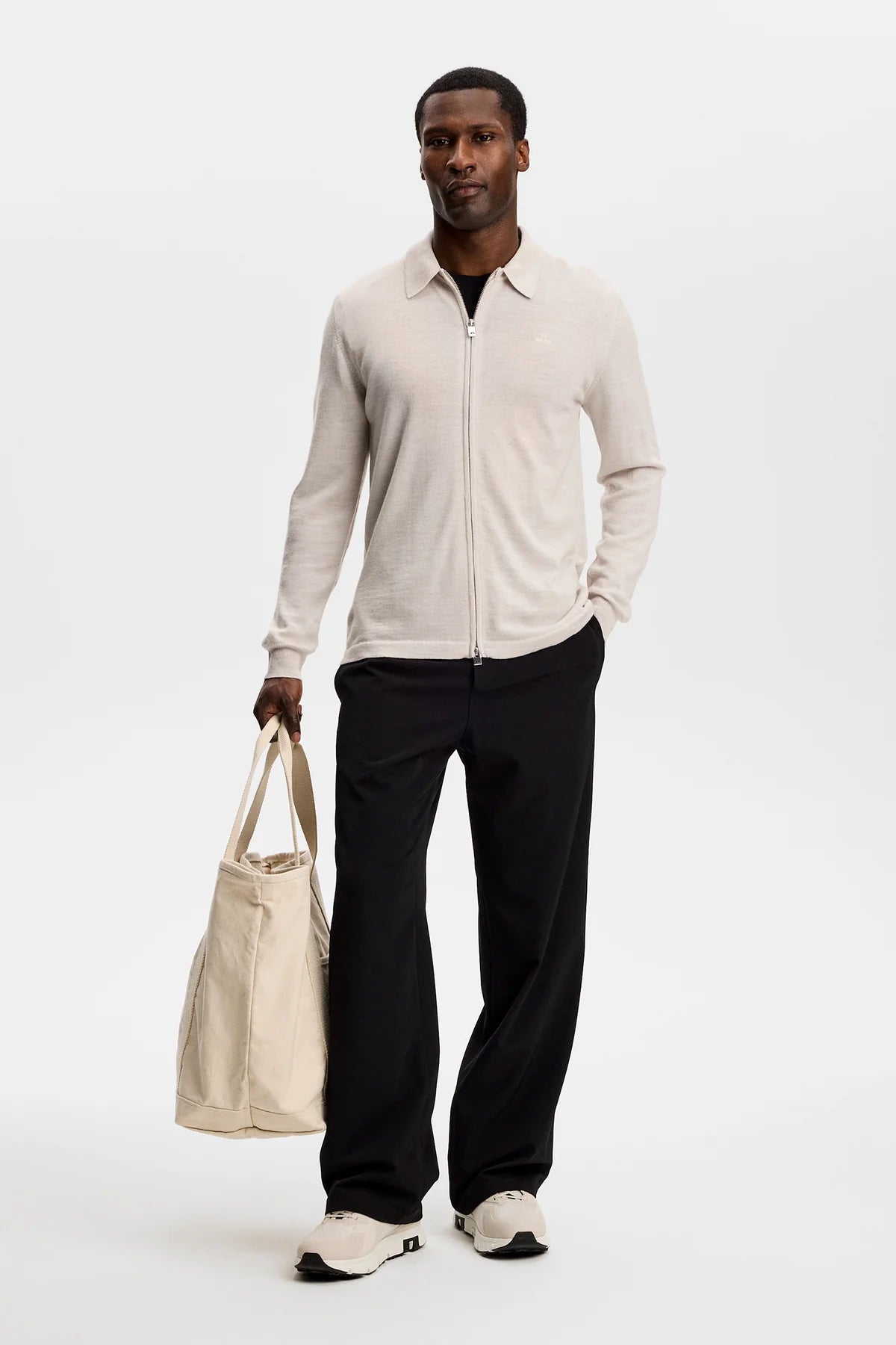 J.Lindeberg | Cardigan en laine merino "Kaleb" - Beige