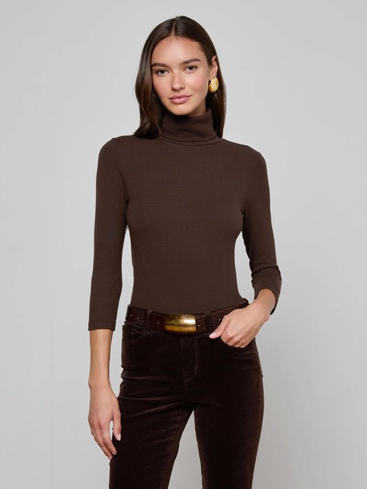 L'Agence | Haut "Aja Turtleneck" - Marron