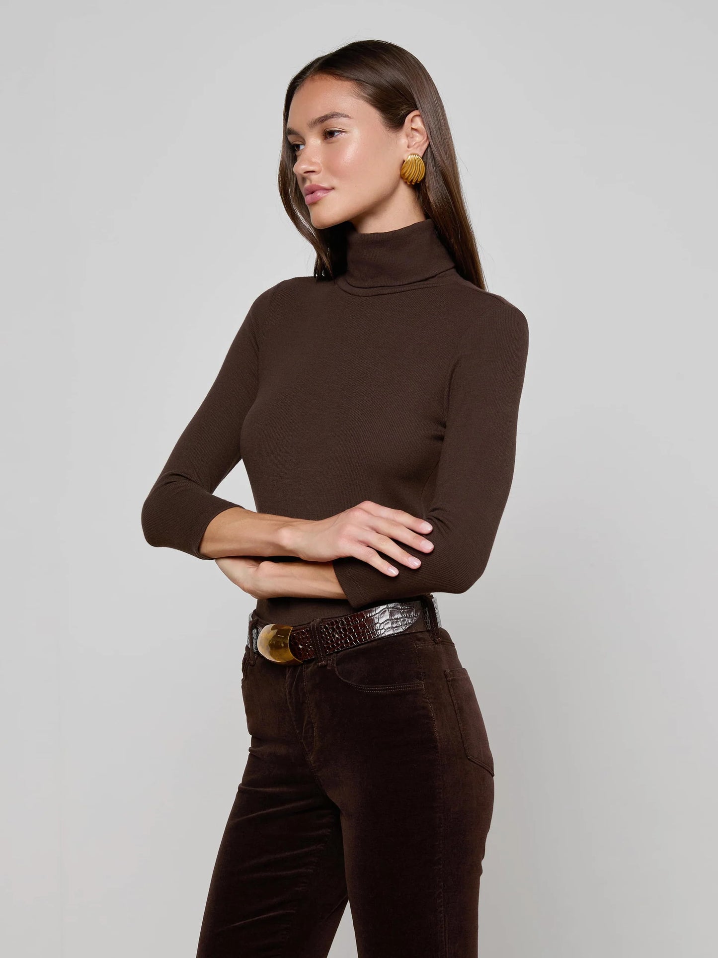 L'Agence | Haut "Aja Turtleneck" - Marron