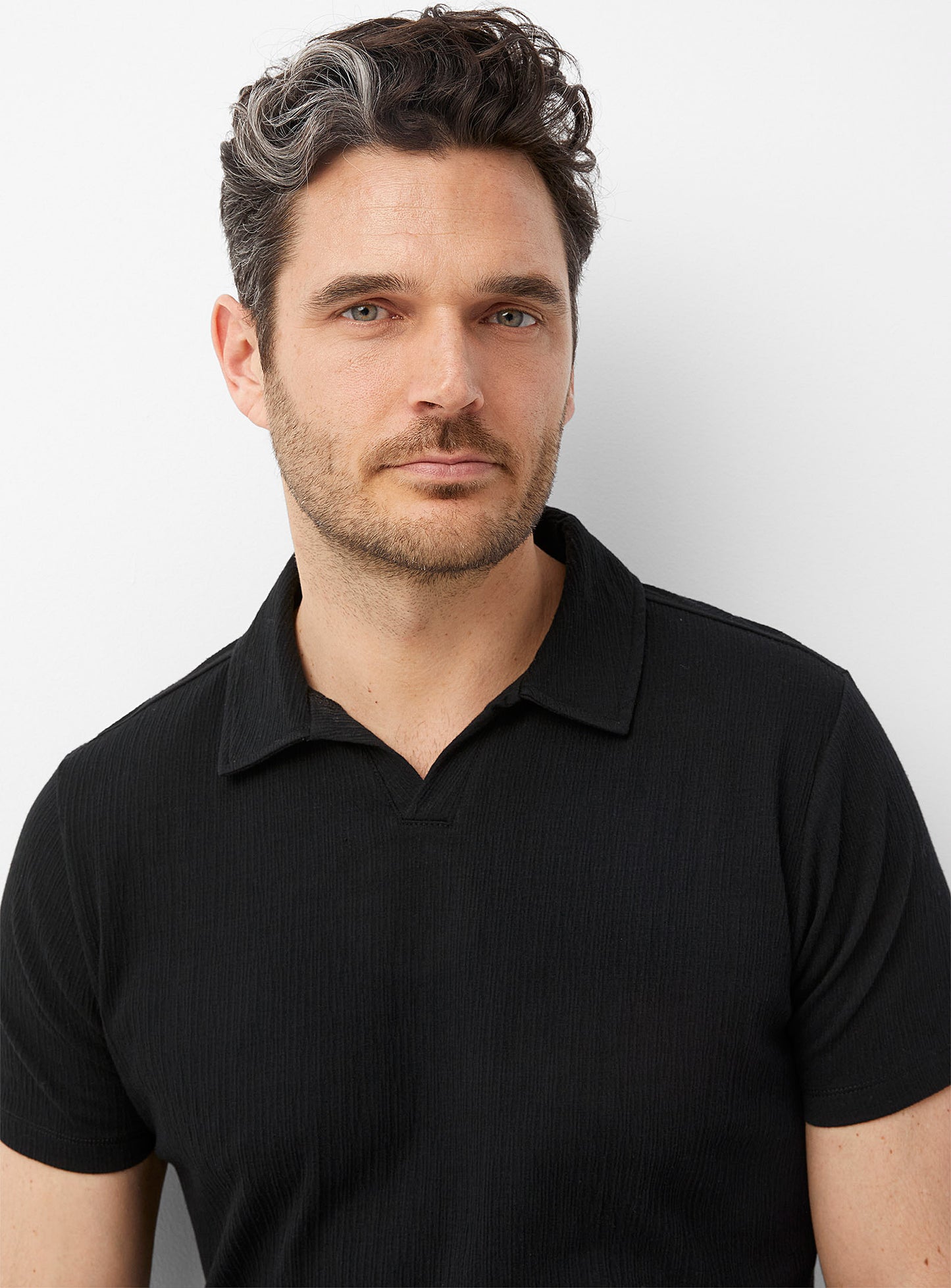 Robert Barakett | Le Polo texturé ''Basil Road'' - Noir