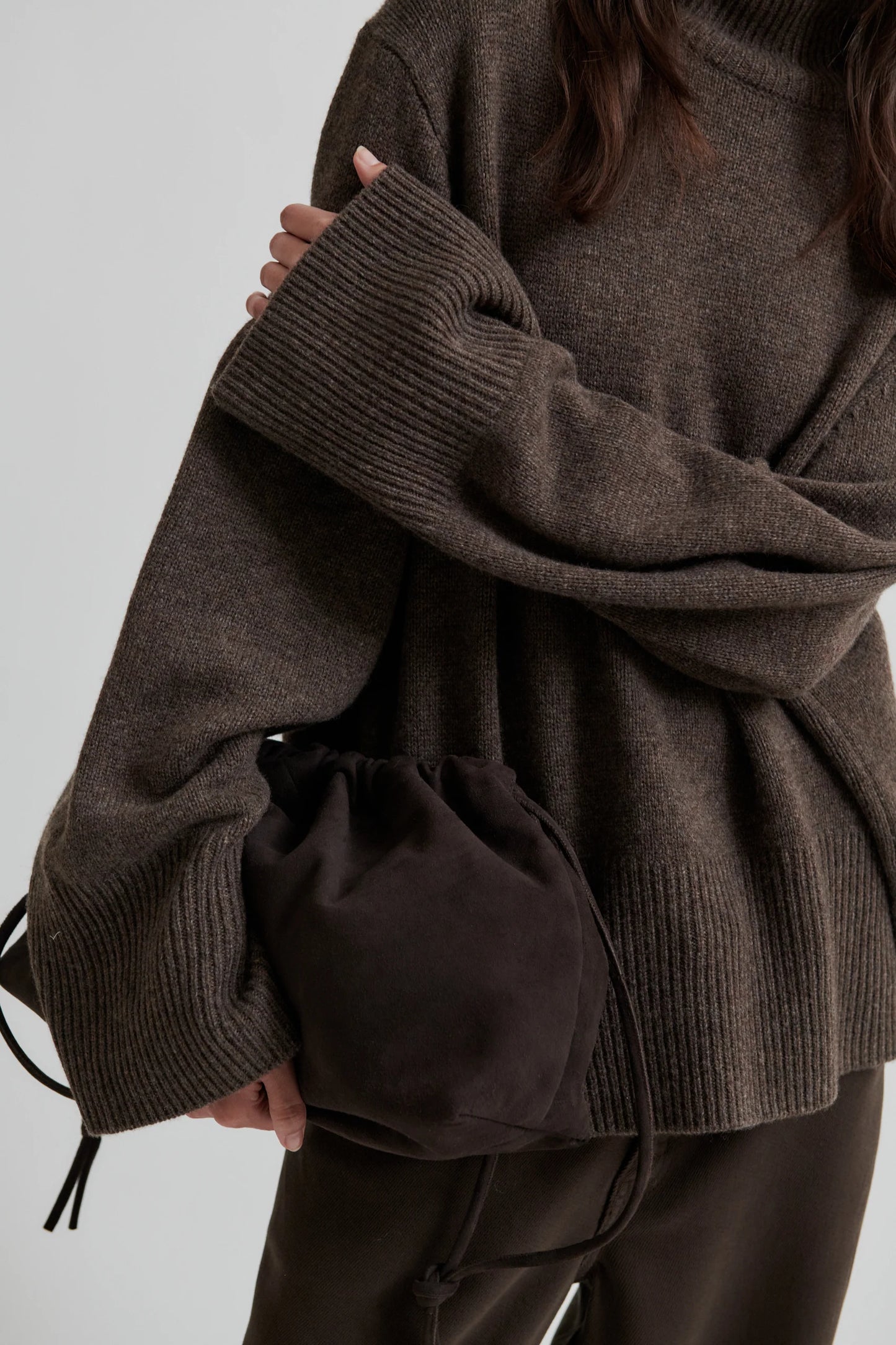 Second Female | Le pull à col roulé ample Alpha - Marron