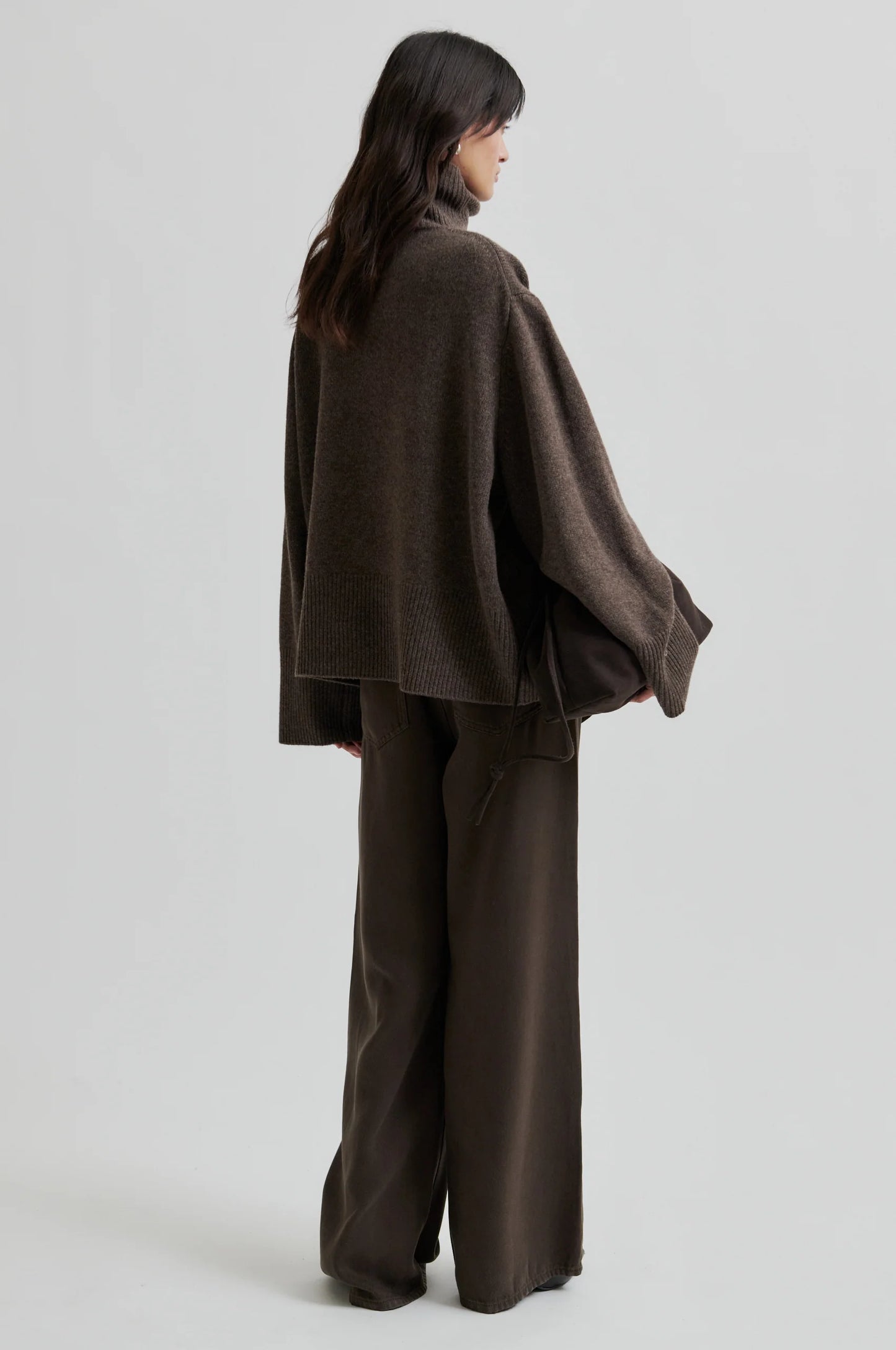 Second Female | Le pull à col roulé ample Alpha - Marron