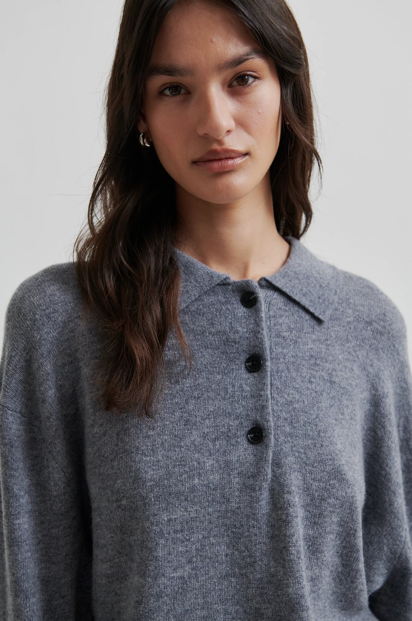Second Female | Pull polo en laine et cachemire Vilena - gris