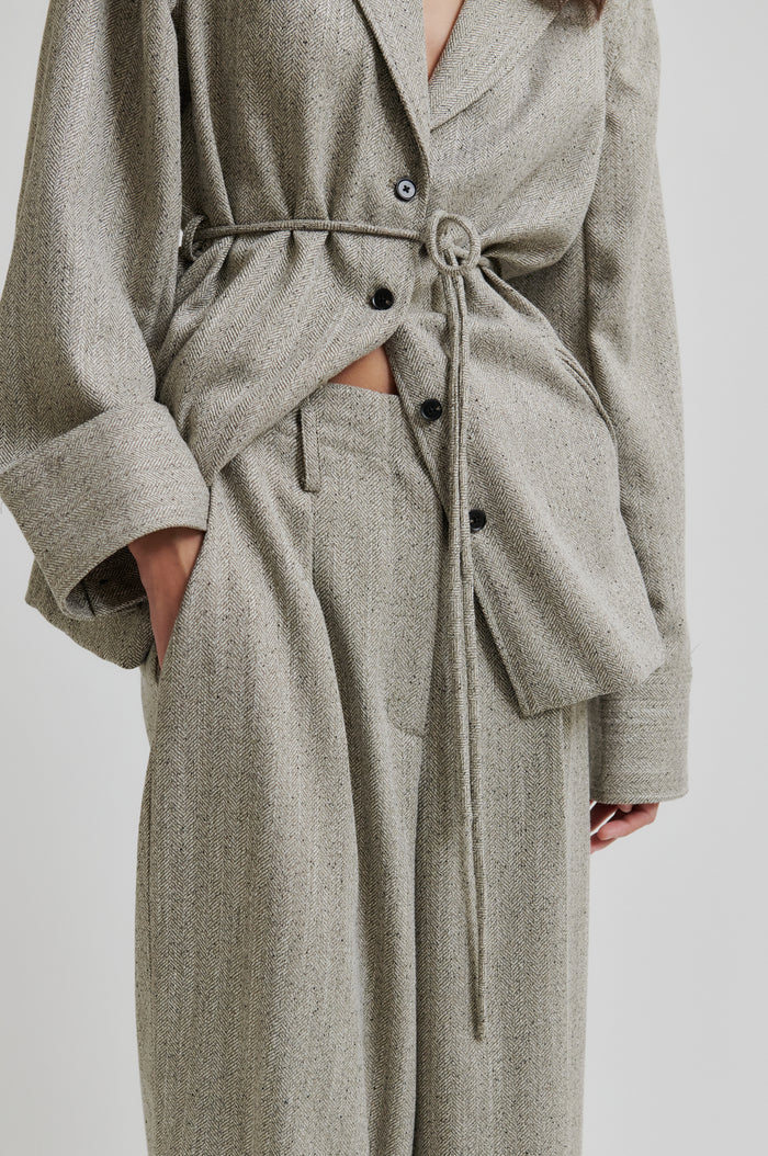 Second Female | Pantalon plissé à chevrons Jun - Couleur trench-coat