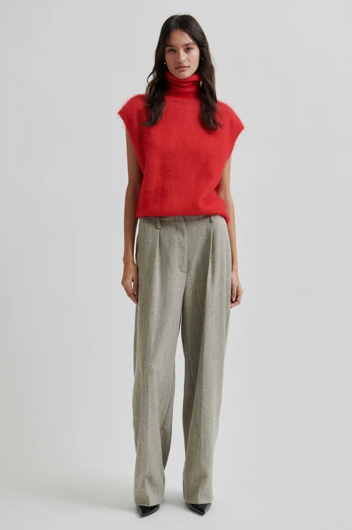Second Female | Pantalon plissé à chevrons Jun - Couleur trench-coat