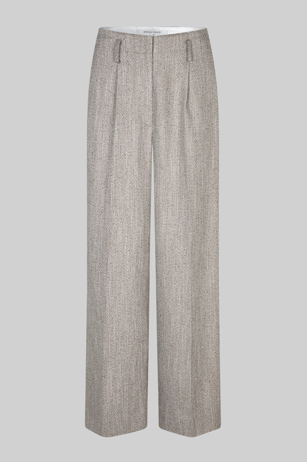 Second Female | Pantalon plissé à chevrons Jun - Couleur trench-coat