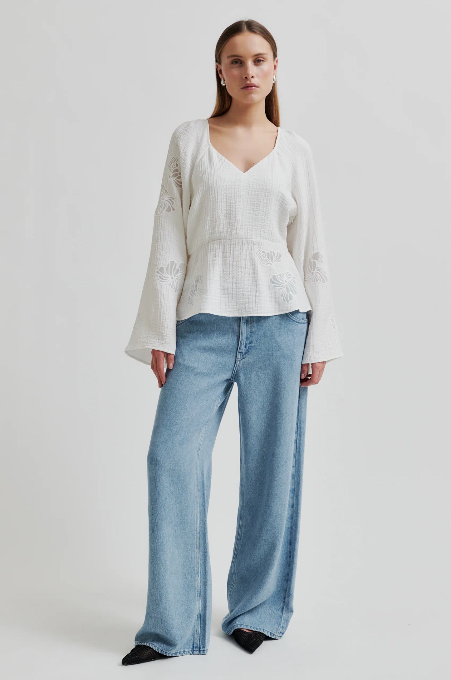 Second Female | Le denim drapé Irvine en lyocell - Bleu clair