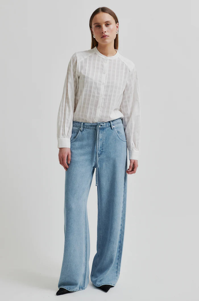 Second Female | Le denim drapé Irvine en lyocell - Bleu clair