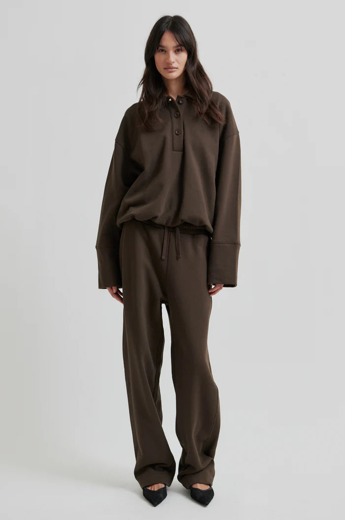 Second Female | Le sweat polo coupe ample Abadell - Marron