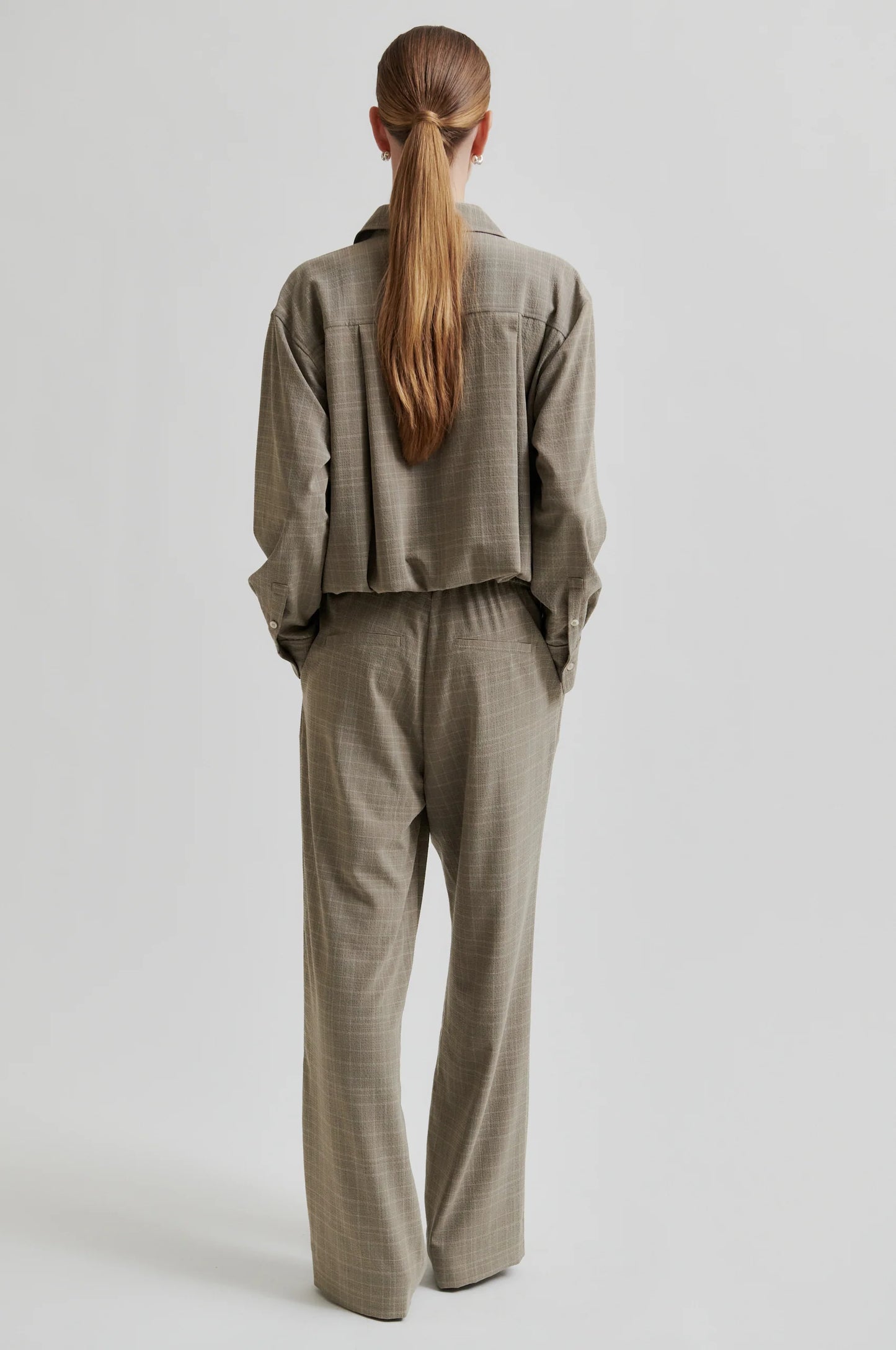 Second Female | Chemise courte texturée Maira - Marron moyen