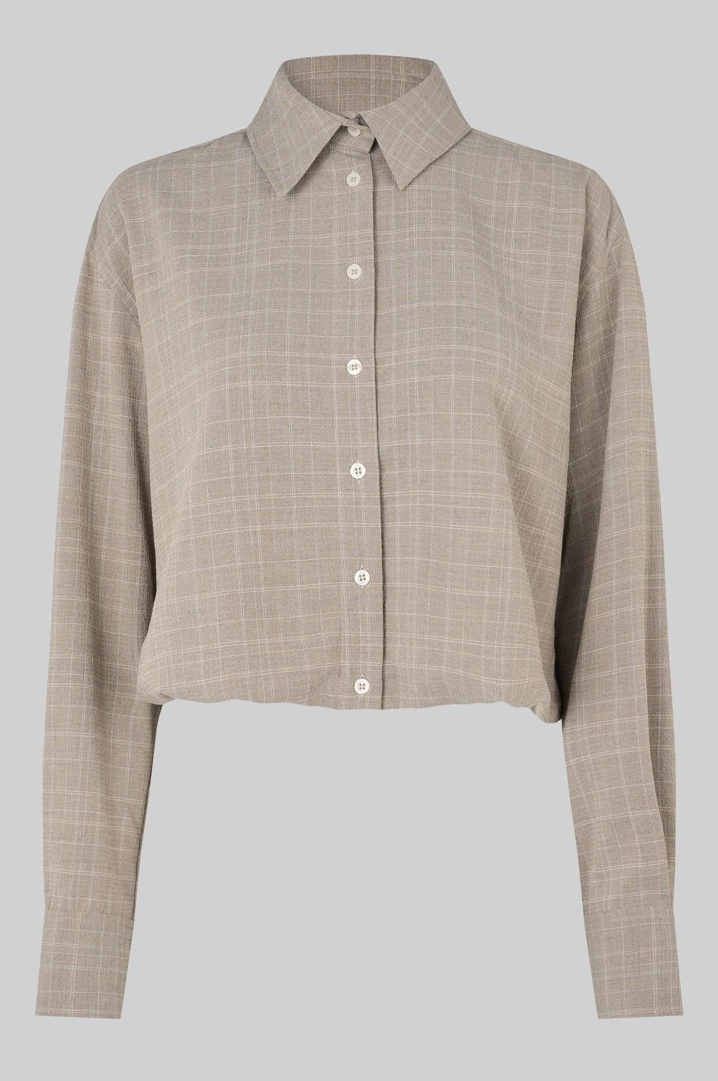 Second Female | Chemise courte texturée Maira - Marron moyen