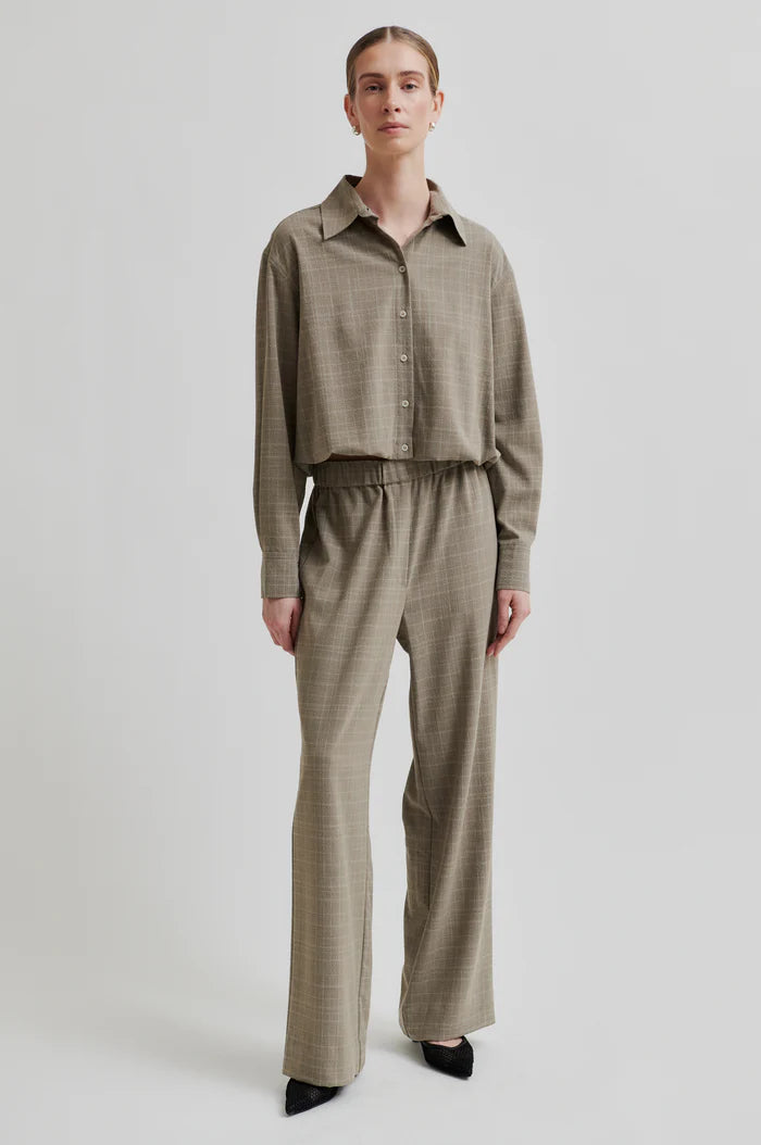 Second Female | Pantalon texturée Maira - Marron moyen