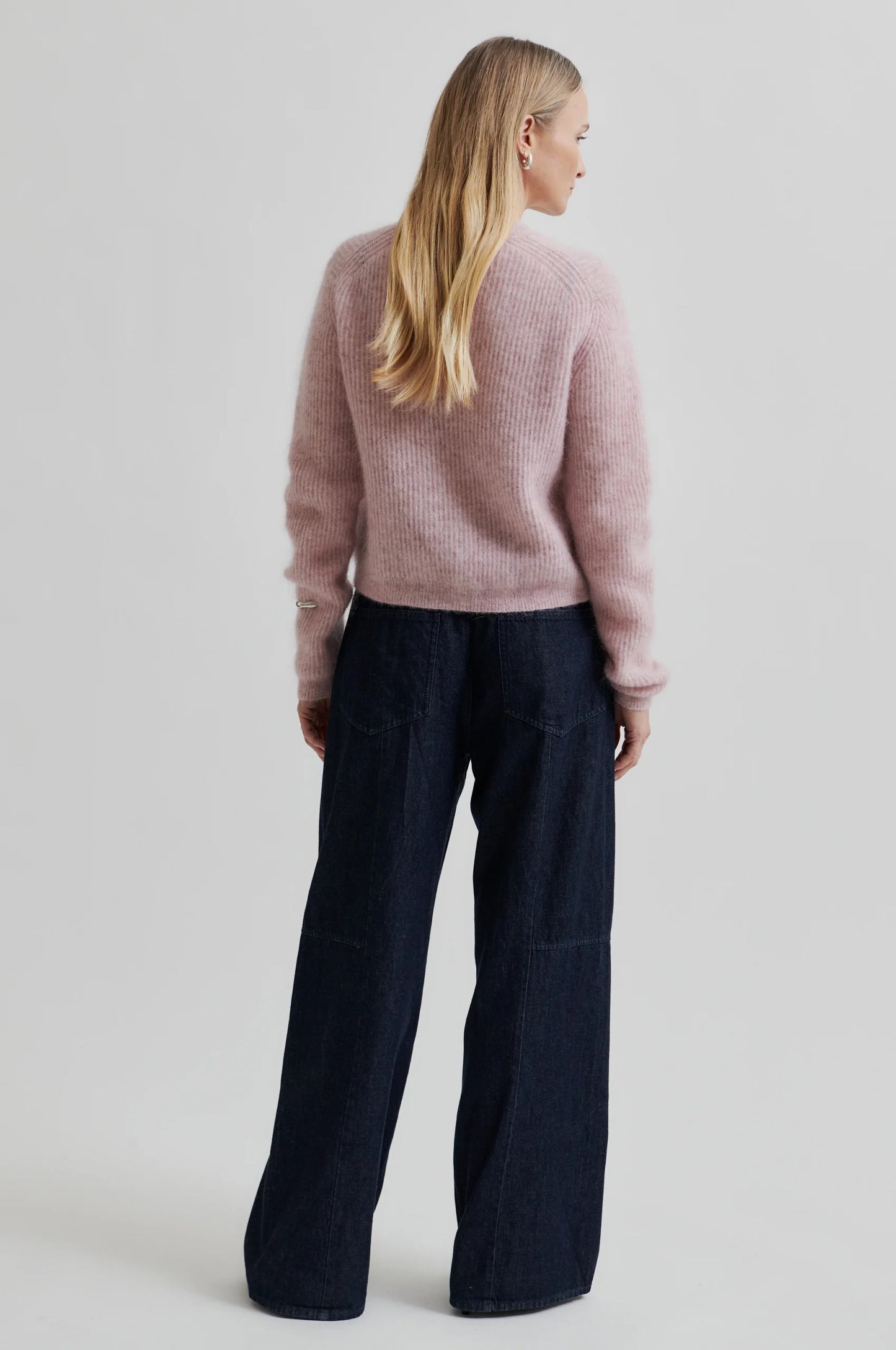 Second Female | Cardigan Andrea en laine et mohair côtelé - Rose