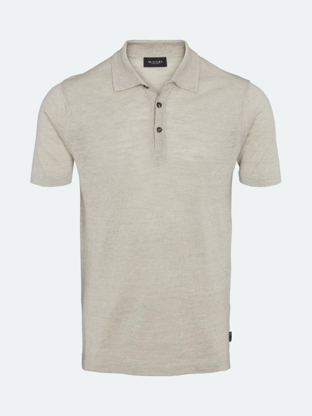 SAND Copenhagen | Polo en lin ''Rico'' - Gris blanc cassé